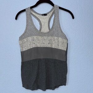 Express Gray and Cream sparkle Women's Tank Top size XS